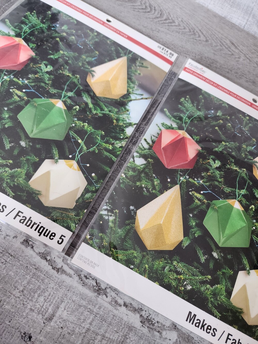 Paper Ornament Kit DIY Christmas Holiday Decor - Recollections - Sealed - LOT 2